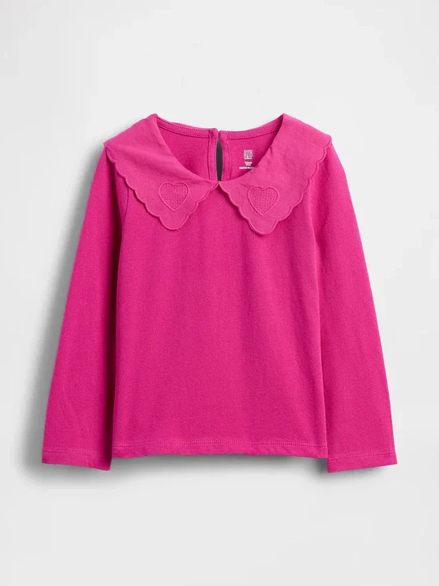 Blusa con cuello en forma de corazón para bebés y niños pequeños