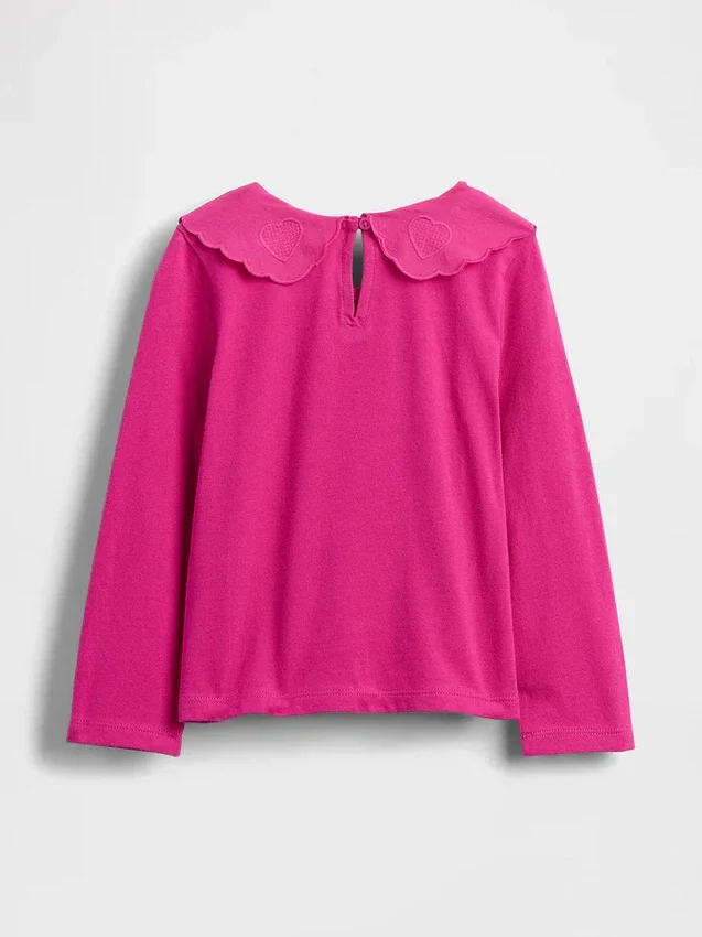 Blusa con cuello en forma de corazón para bebés y niños pequeños