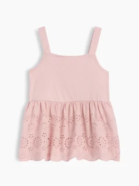 Blusa con dobladillo de ojales para bebés y niños pequeños