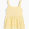 Blusa con dobladillo de ojales para bebés y niños pequeños
