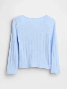 Blusa con lazo y punto calado para bebés y niños