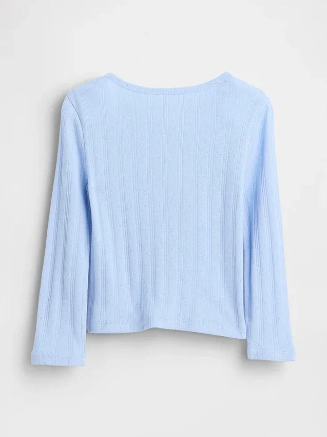 Blusa con lazo y punto calado para bebés y niños