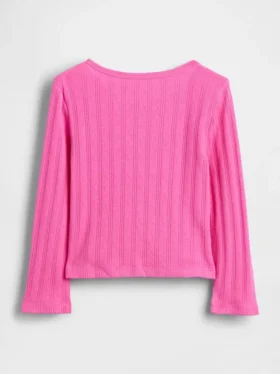 Blusa con lazo y punto calado para bebés y niños