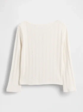 Blusa con lazo y punto calado para bebés y niños