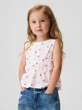 Blusa con moño de punto arrugado para bebés y niños