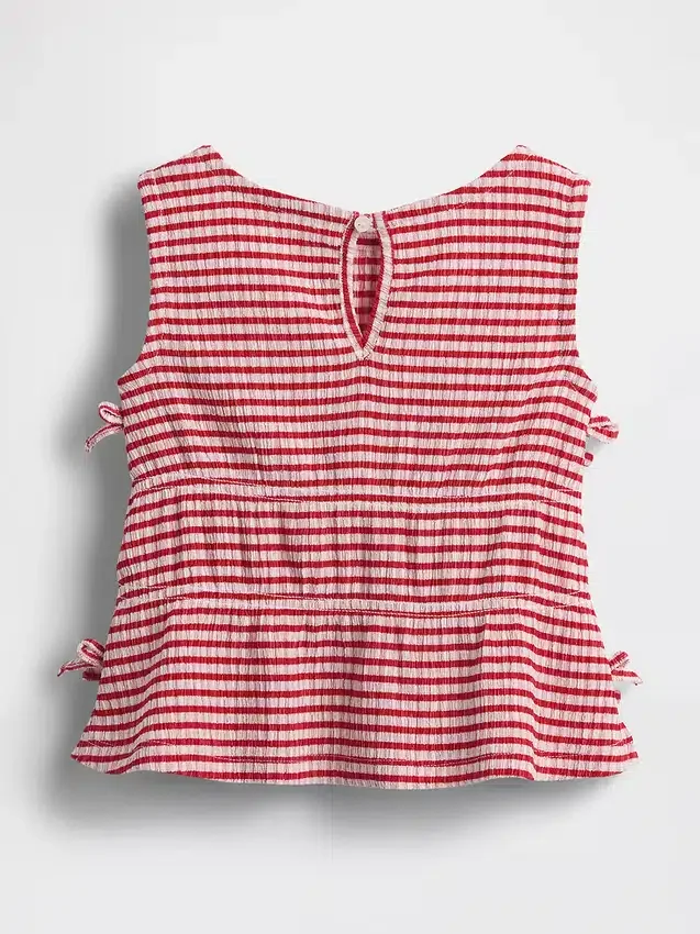 Blusa con moño de punto arrugado para bebés y niños