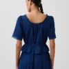 Blusa con peplum y ribete de encaje