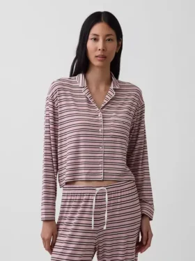 Blusa corta de pijama de modal súper suave