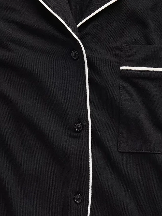 Blusa corta de pijama de modal súper suave
