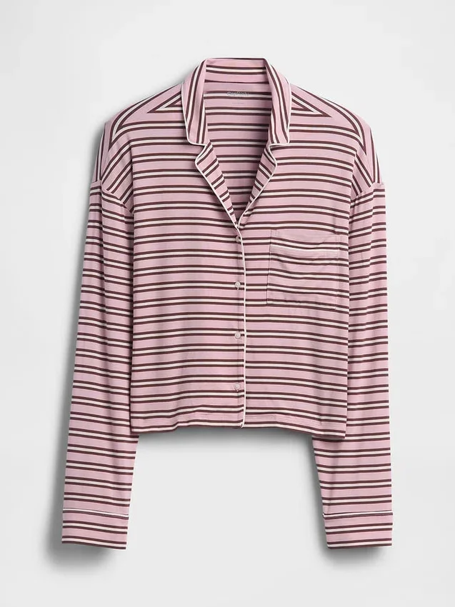 Blusa corta de pijama de modal súper suave
