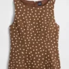 Blusa de cuello barco en mezcla de lino