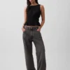 Blusa de gasa de algodón con peplum y cintura fruncida