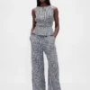 Blusa de gasa de algodón con peplum y cintura fruncida