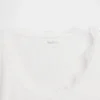 Blusa de pijama con ribete de encaje y patrón de mini acanalado