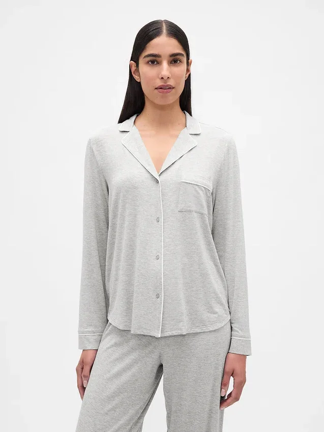 Blusa de pijama de modal ultra suave para la parte de arriba