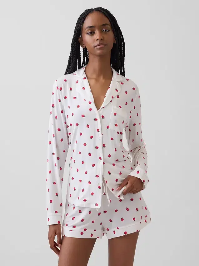 Blusa de pijama de modal ultra suave para la parte de arriba