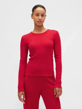 Blusa de pijama de punto calado
