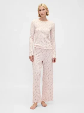 Blusa de pijama de punto calado
