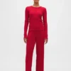 Blusa de pijama de punto calado