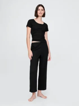 Blusa de pijama de punto calado