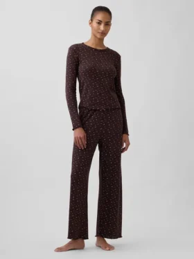 Blusa de pijama de punto calado