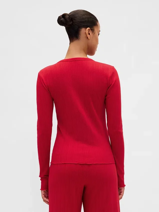 Blusa de pijama de punto calado