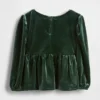 Blusa de terciopelo con moño para bebés y niños pequeños