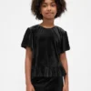 Blusa de terciopelo con peplum para niños