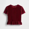 Blusa de terciopelo con peplum para niños