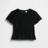 Blusa de terciopelo con peplum para niños