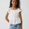 Blusa infantil con mangas con volantes y botones al frente