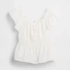 Blusa infantil con mangas con volantes y botones al frente