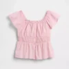 Blusa infantil con mangas con volantes y botones al frente