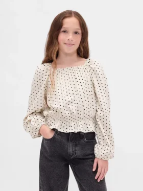 Blusa infantil con peplum arrugado