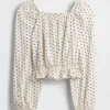 Blusa infantil con peplum arrugado