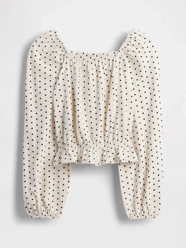 Blusa infantil con peplum arrugado