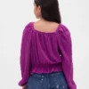 Blusa infantil con peplum arrugado