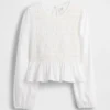 Blusa infantil con peplum y fruncidos