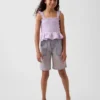 Blusa infantil de gasa de algodón con peplum fruncido