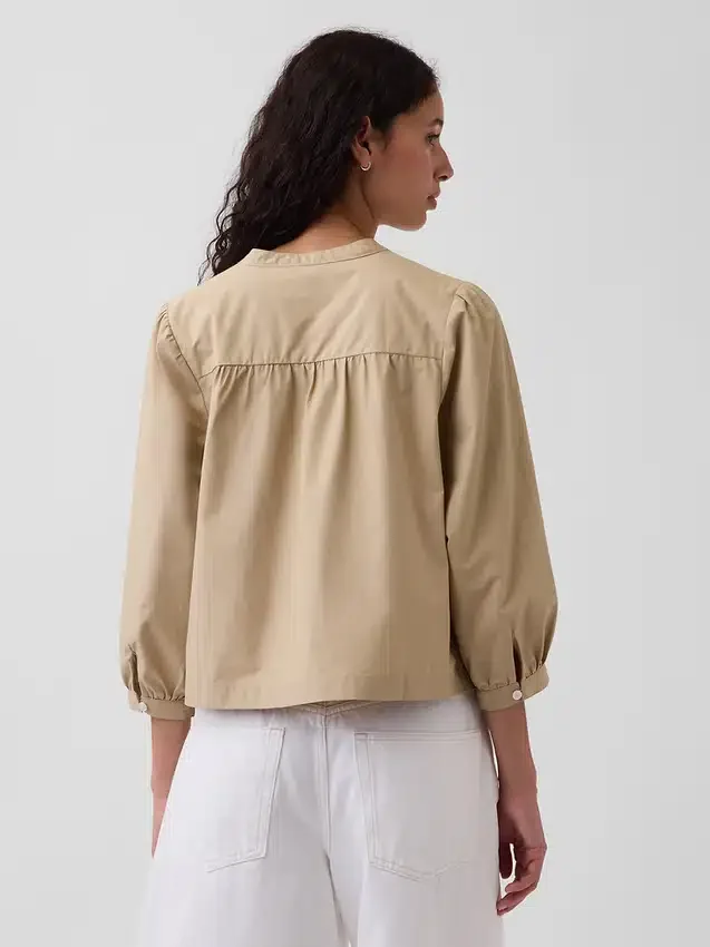 Blusa sin botones de popelín