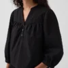 Blusa sin botones de popelín