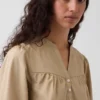 Blusa sin botones de popelín