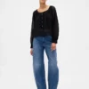 Blusa transparente con botones al frente