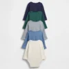 Body con bolsillo de tejido tipo waffle Softspun de Baby First Favorites (paquete de 5)
