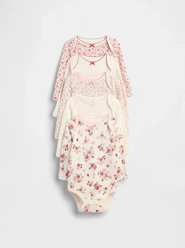 Body de algodón orgánico «Baby First Favorite» (paquete de 5)