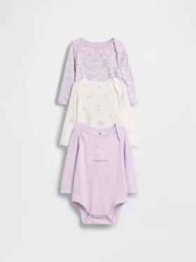 Body de algodón orgánico «Baby First Favorites» (paquete de 3)