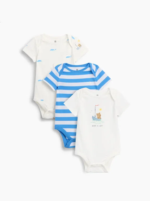 Body de algodón orgánico «Baby First Favorites» (paquete de 3)