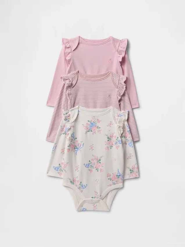 Body de algodón orgánico «Baby First Favorites» (paquete de 3)