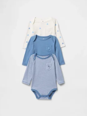Body de algodón orgánico «Baby First Favorites» (paquete de 3)
