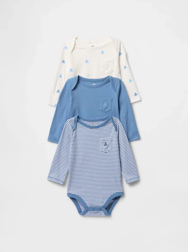 Body de algodón orgánico «Baby First Favorites» (paquete de 3)